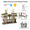Artisasset 4-Story 12-Seat Indoor And Outdoor Multi-Function Carbonized Wood Plant Stand